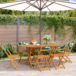 VidaXL 3214623 outdoor chair Terrace Padded seat Acacia wood, Polyester Green