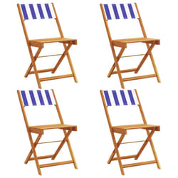 VidaXL 3214625 outdoor chair Terrace Padded seat Acacia wood, Polyester Blue, White