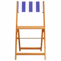 VidaXL 3214625 outdoor chair Terrace Padded seat Acacia wood, Polyester Blue, White - Additional view 4