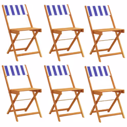 VidaXL 3214626, Terrace, Padded seat, Acacia wood, Polyester, Blue, White, 110 kg, 410 mm