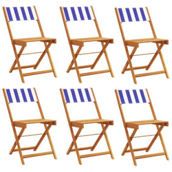 VidaXL 3214626 outdoor chair Terrace Padded seat Acacia wood, Polyester Blue, White