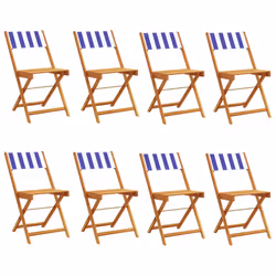 VidaXL 3214627, Terrace, Padded seat, Acacia wood, Polyester, Blue, White, 110 kg, 410 mm