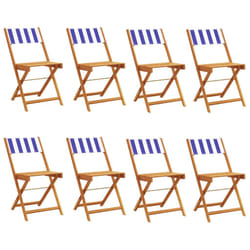 VidaXL 3214627 outdoor chair Terrace Padded seat Acacia wood, Polyester Blue, White