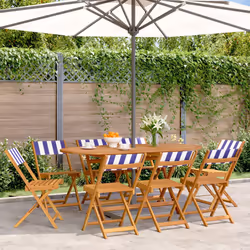 VidaXL 3214627 outdoor chair Terrace Padded seat Acacia wood, Polyester Blue, White