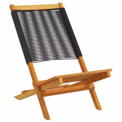 vidaXL Garden Chairs Outdoor Dining Chair Solid Wood Acacia and Polypropylene - black, 6 pcs