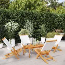 VidaXL 3214639 outdoor chair Terrace Padded seat Acacia wood, Polyester Cream, White - Additional view 2