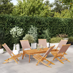VidaXL 3214644 outdoor chair Terrace Padded seat Acacia wood, Polyester Taupe