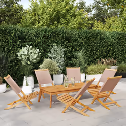 VidaXL 3214645 outdoor chair Terrace Padded seat Acacia wood, Polyester Taupe