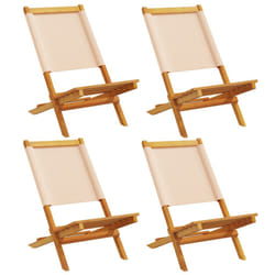 VidaXL 3214646 outdoor chair Terrace Padded seat Acacia wood, Polyester Beige