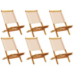 VidaXL 3214647 outdoor chair Terrace Padded seat Acacia wood, Polyester Beige