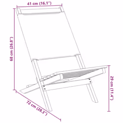 vidaXL Folding Garden Chairs 6 pcs Chairs Cream White Fabric and Solid Wood - leaf pattern, 6 pcs - Additional view 10