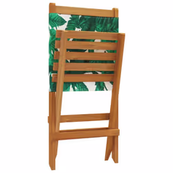 vidaXL Folding Garden Chairs 6 pcs Chairs Cream White Fabric and Solid Wood - leaf pattern, 8 pcs - Additional view 7