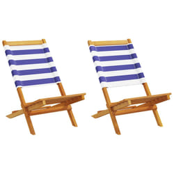 VidaXL 3214652 outdoor chair Terrace Padded seat Acacia wood, Polyester Blue, White
