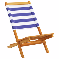 VidaXL 3214652 outdoor chair Terrace Padded seat Acacia wood, Polyester Blue, White
