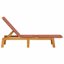 vidaXL Sun Loungers 2 pcs Sun Bed Day Bed Red Solid Wood Acacia and Fabric - Additional view 4
