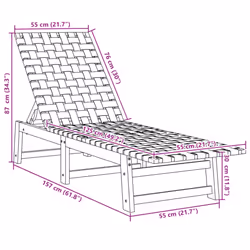 vidaXL Sun Loungers 2 pcs Sun Bed Day Bed Red Solid Wood Acacia and Fabric - Additional view 8