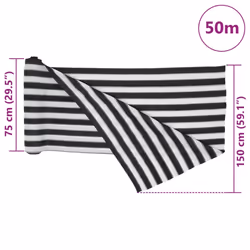 ) vidaXL Privacy Net HDPE 195 g/mÂ² Balcony Privacy Screen Protective Screen - anthracite and white, 1.5 x 50 m (75 g - Additional view 3