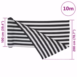) vidaXL Privacy Net HDPE 195 g/mÂ² Balcony Privacy Screen Protective Screen - anthracite and white, 2 x 10 m (75 g - Additional view 3