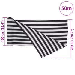 ) vidaXL Privacy Net HDPE 195 g/mÂ² Balcony Privacy Screen Protective Screen - anthracite and white, 2 x 50 m (75 g - Additional view 7