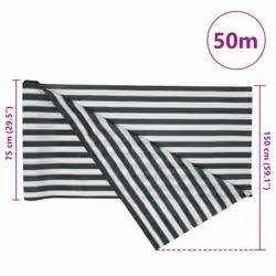 ) vidaXL Privacy Net HDPE 195 g/mÂ² Balcony Privacy Screen Protective Screen - green and white, 1.5 x 50 m (75 g
