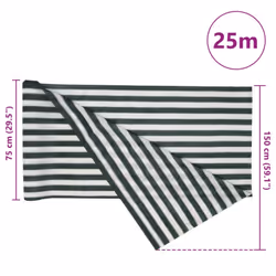 ) vidaXL Privacy Net HDPE 195 g/mÂ² Balcony Privacy Screen Protective Screen - green and white, 1.5 x 25 m (150 g