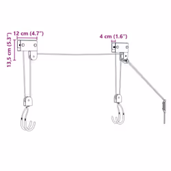 vidaXL Bike Hoist & Ceiling Mount Bicycle Lift Garage Bike Lift Hanger 57 kg - Additional view 3