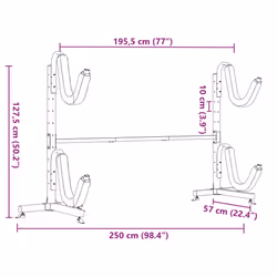 vidaXL Kayak Storage Rack for 2 Kayak Wall Mounted Canoe Storage HangerÃÂ Steel