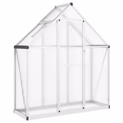 vidaXL Greenhouse with Base Frame Garden Walk in Plant Grow House Aluminium - silver, 169 x 58 x 195 cm