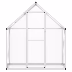 vidaXL Greenhouse with Base Frame Garden Walk in Plant Grow House Aluminium - silver, 169 x 58 x 195 cm