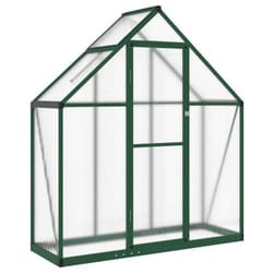 vidaXL Greenhouse with Base Frame Garden Walk in Plant Grow House Aluminium - green, 169 x 58 x 195 cm