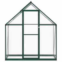 vidaXL Greenhouse with Base Frame Garden Walk in Plant Grow House Aluminium - green, 169 x 58 x 195 cm - Additional view 2