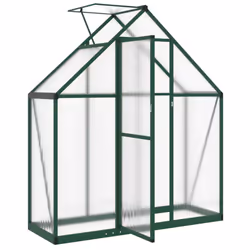 vidaXL Greenhouse with Base Frame Garden Walk in Plant Grow House Aluminium - green, 169 x 58 x 195 cm - Additional view 5