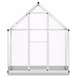 vidaXL Greenhouse with Base Frame Garden Walk in Plant Grow House Aluminium - silver, 169 x 58 x 202 cm - Additional view 2