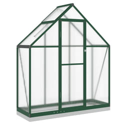 vidaXL Greenhouse with Base Frame Garden Walk in Plant Grow House Aluminium - green, 169 x 58 x 202 cm