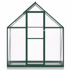vidaXL Greenhouse with Base Frame Garden Walk in Plant Grow House Aluminium - green, 169 x 58 x 202 cm - Additional view 2