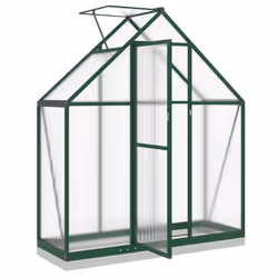 vidaXL Greenhouse with Base Frame Garden Walk in Plant Grow House Aluminium - green, 169 x 58 x 202 cm - Additional view 5
