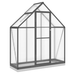 vidaXL Greenhouse with Base Frame Garden Walk in Plant Grow House Aluminium - anthracite, 169 x 58 x 202 cm