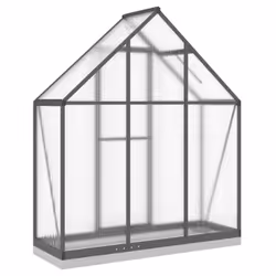 vidaXL Greenhouse with Base Frame Garden Walk in Plant Grow House Aluminium - anthracite, 169 x 58 x 202 cm - Additional view 4