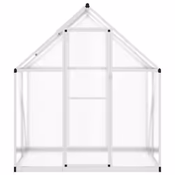 vidaXL Greenhouse with Base Frame Garden Walk in Plant Grow House Aluminium - silver, 169 x 114 x 195 cm