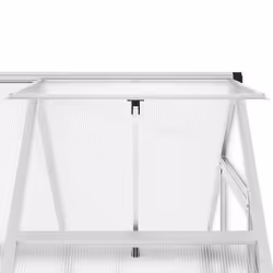 vidaXL Greenhouse with Base Frame Garden Walk in Plant Grow House Aluminium - silver, 169 x 114 x 195 cm - Additional view 8