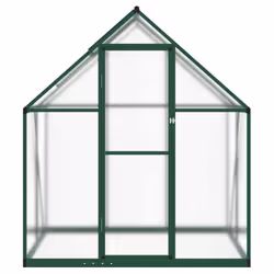 vidaXL Greenhouse with Base Frame Garden Walk in Plant Grow House Aluminium - green, 169 x 114 x 195 cm