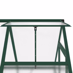 vidaXL Greenhouse with Base Frame Garden Walk in Plant Grow House Aluminium - green, 169 x 114 x 195 cm - Additional view 8
