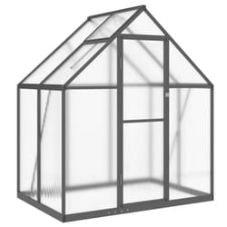vidaXL Greenhouse with Base Frame Garden Walk in Plant Grow House Aluminium - anthracite, 169 x 114 x 195 cm