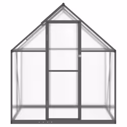 vidaXL Greenhouse with Base Frame Garden Walk in Plant Grow House Aluminium - anthracite, 169 x 114 x 195 cm - Additional view 2