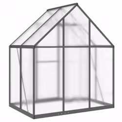 vidaXL Greenhouse with Base Frame Garden Walk in Plant Grow House Aluminium - anthracite, 169 x 114 x 195 cm - Additional view 4