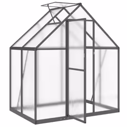 vidaXL Greenhouse with Base Frame Garden Walk in Plant Grow House Aluminium - anthracite, 169 x 114 x 195 cm - Additional view 5
