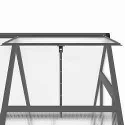 vidaXL Greenhouse with Base Frame Garden Walk in Plant Grow House Aluminium - anthracite, 169 x 114 x 195 cm - Additional view 8