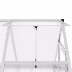 vidaXL Greenhouse with Base Frame Garden Walk in Plant Grow House Aluminium - silver, 169 x 114 x 202 cm - Additional view 8