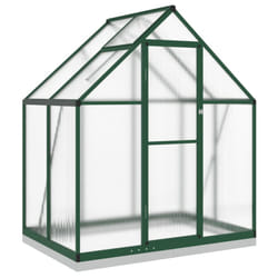 vidaXL Greenhouse with Base Frame Garden Walk in Plant Grow House Aluminium - green, 169 x 114 x 202 cm