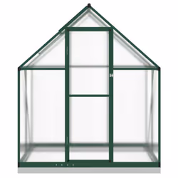 vidaXL Greenhouse with Base Frame Garden Walk in Plant Grow House Aluminium - green, 169 x 114 x 202 cm - Additional view 2